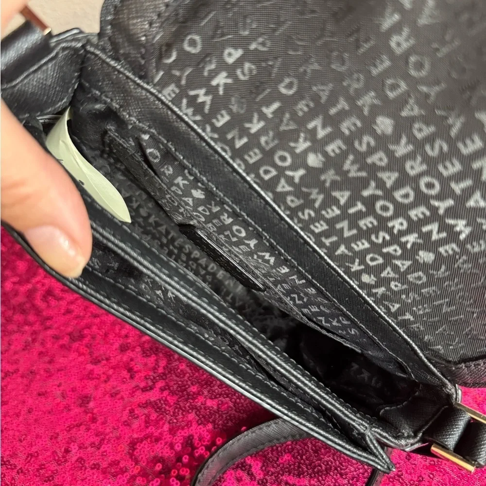 KATE SPADE ♠️ Mini Black Clutch with Crossbody Strap, Gold Hardware - Picture 3 of 12